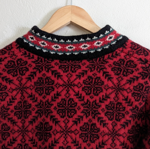 L.L. Bean | S/M | Nordic Fair Isle Merino Wool Zip From Sweater - Picture 9 of 11
